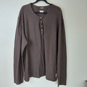 Madda Fella Bayside Henley Pullover Hemp Organic‎ Cotton Blend Size 2XL
